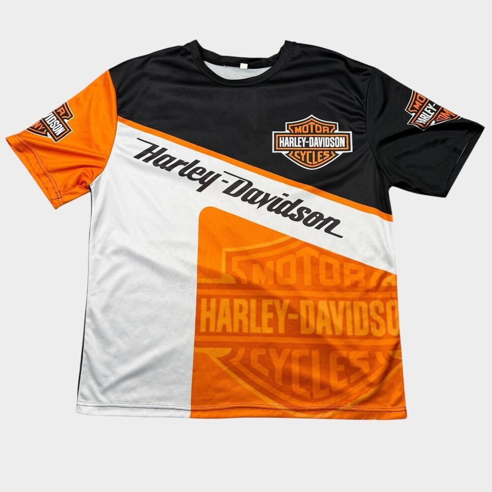 Harley-Davidson 120th Anniversary Shirt Size 5XL Black Orange Graphic Jersey